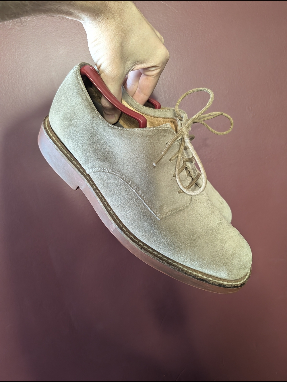 Brooks Brothers Suede Chunky Derby Shoes in Light Gray 9D